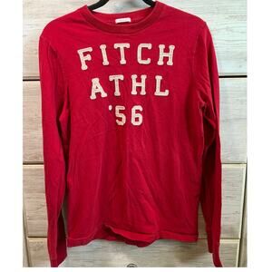 Vintage Y2K Abercrombie & Fitch Red Muscle Long Sleeve Top Preppy A&F